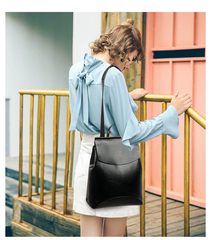PU Leather Backpack with Classic Detail