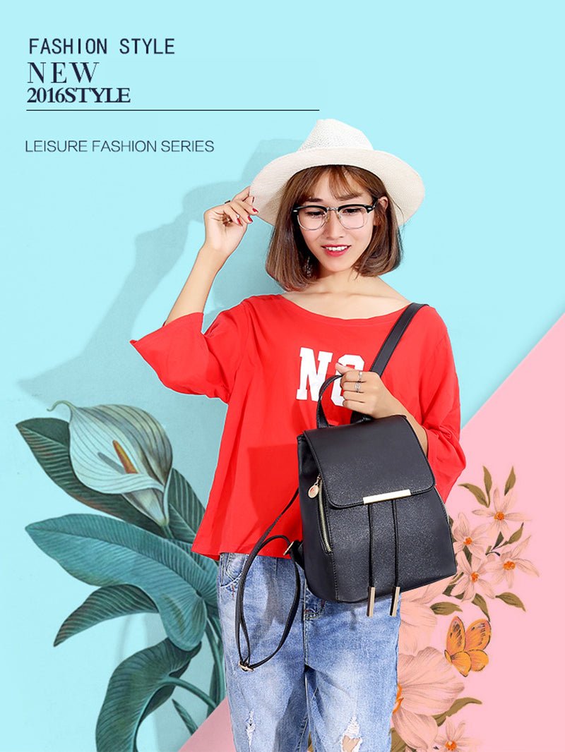PU Leather Backpack with Everyday Detail