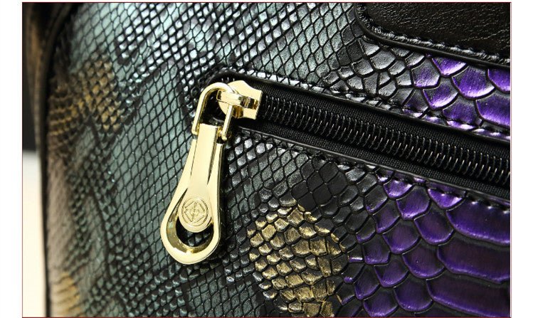 Genuine Leather Bucket Bag with Drawstring Detail