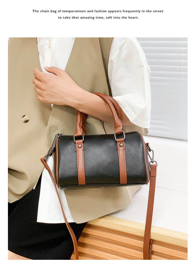 Structured Crossbody Bag in Genuine Leather