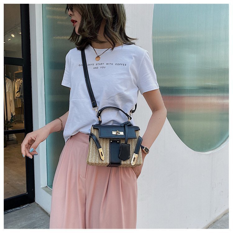 Straw Evening Clutch with Woven Detail