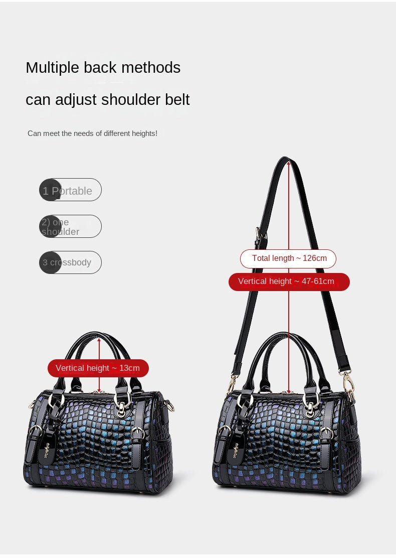 Genuine Leather Tote Bag with Weekend Detail