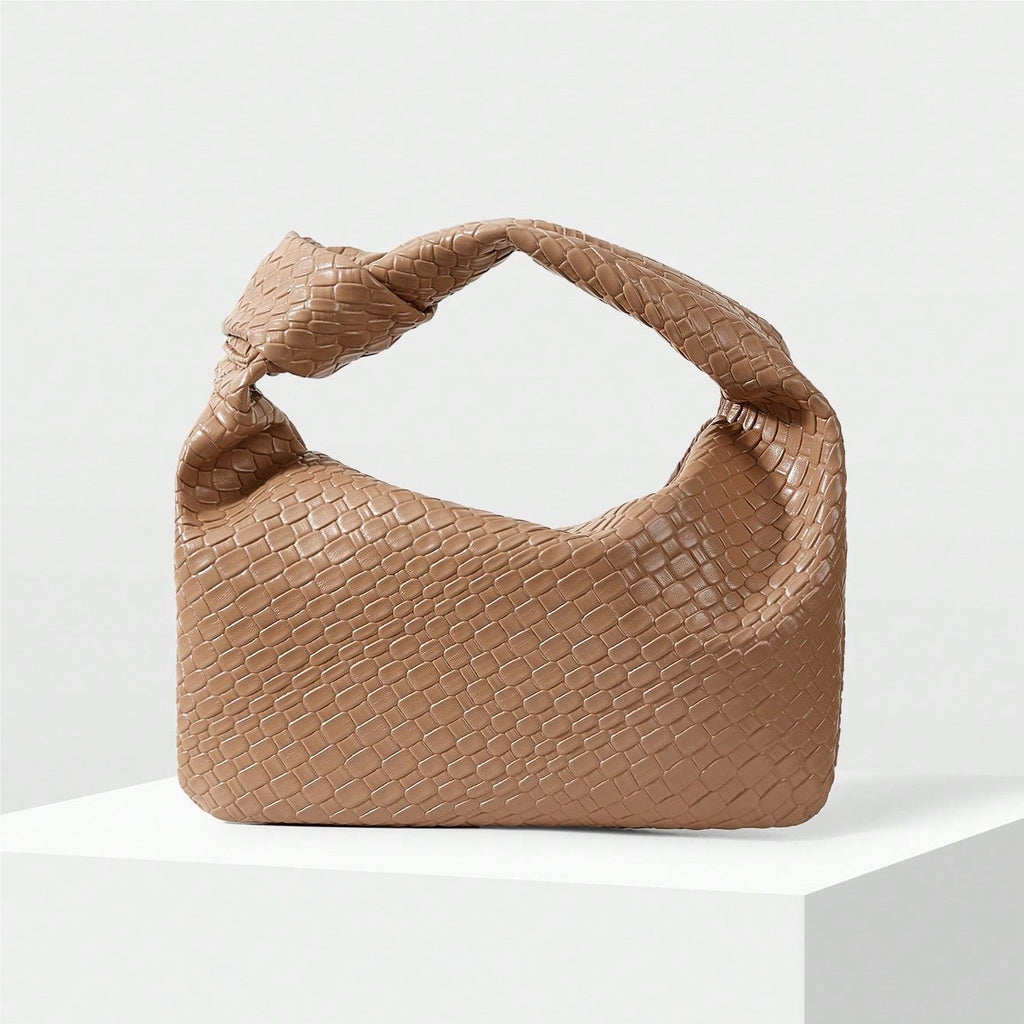 Woven PU Leather Handbag