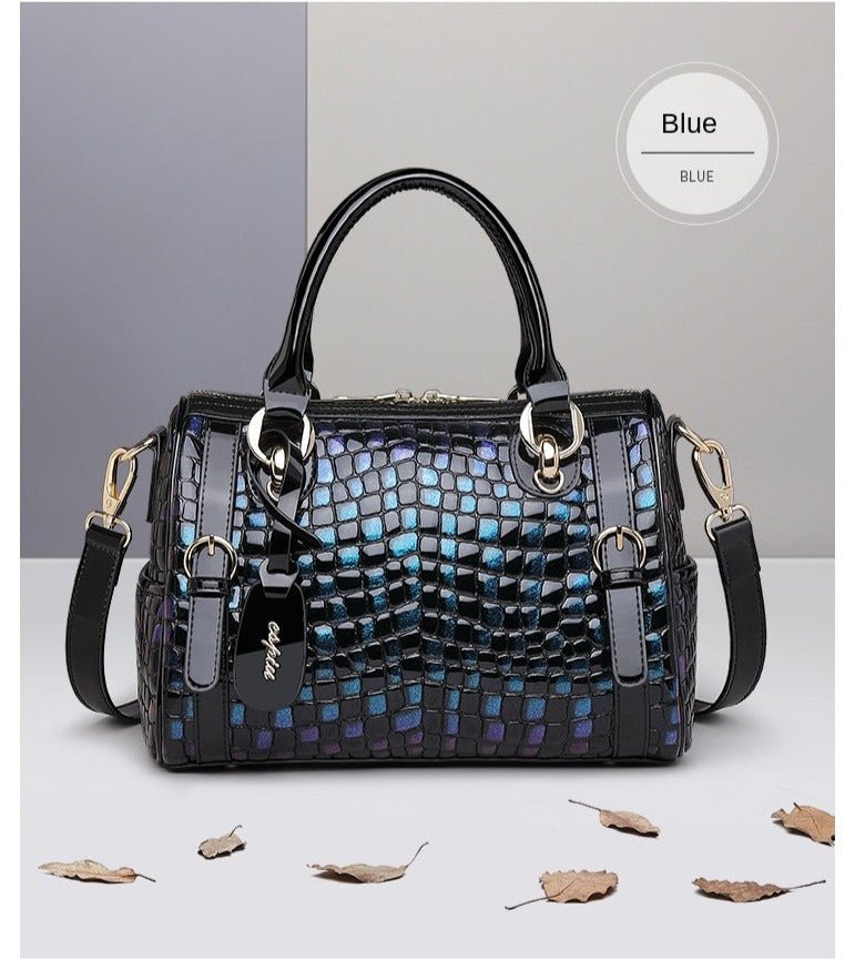 Genuine Leather Tote Bag with Weekend Detail