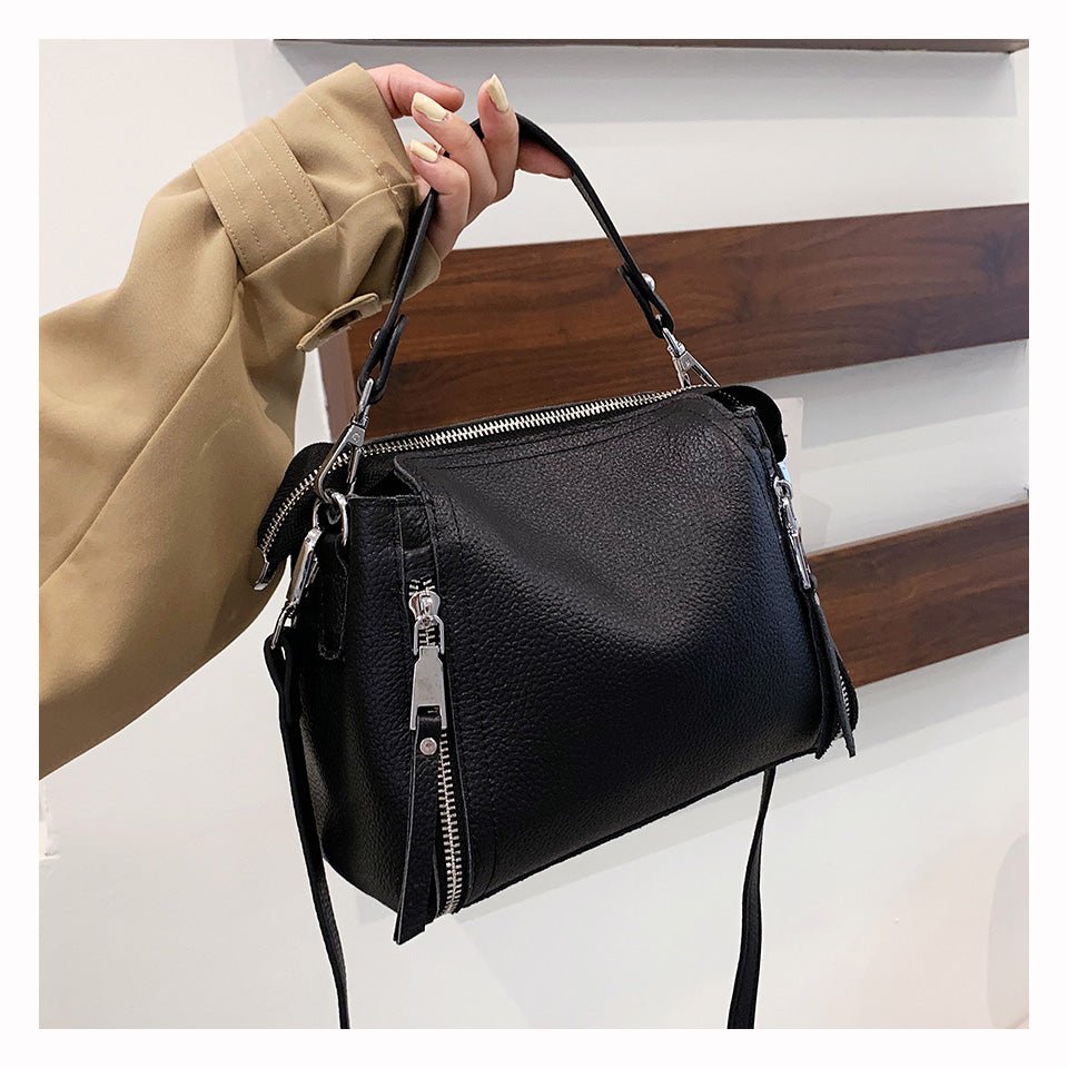 Genuine Leather Messenger Bag with Refined Detail