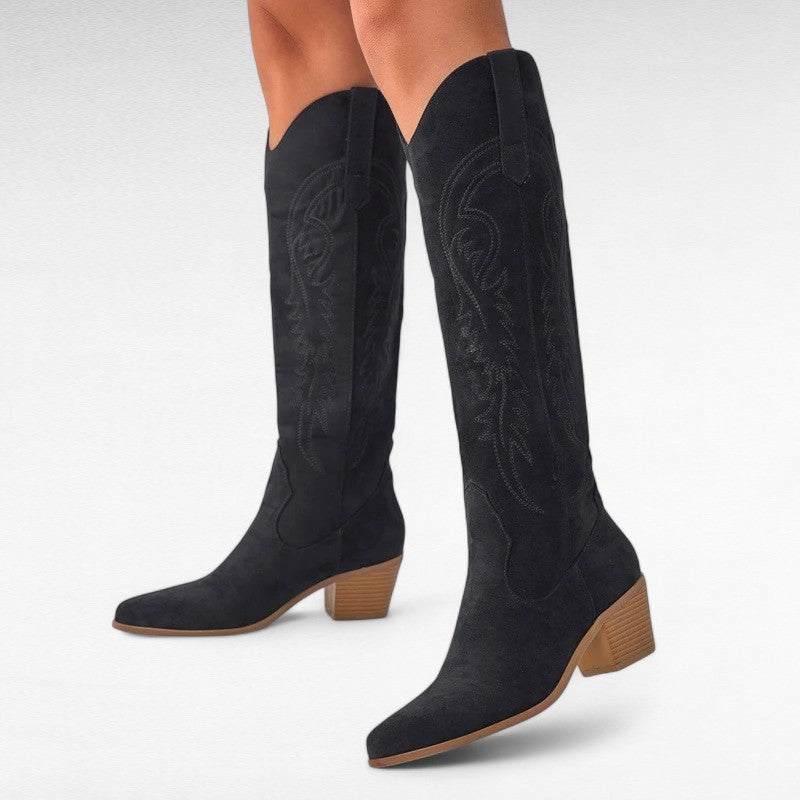 Timeless Fenella Heeled Suede Western Boots