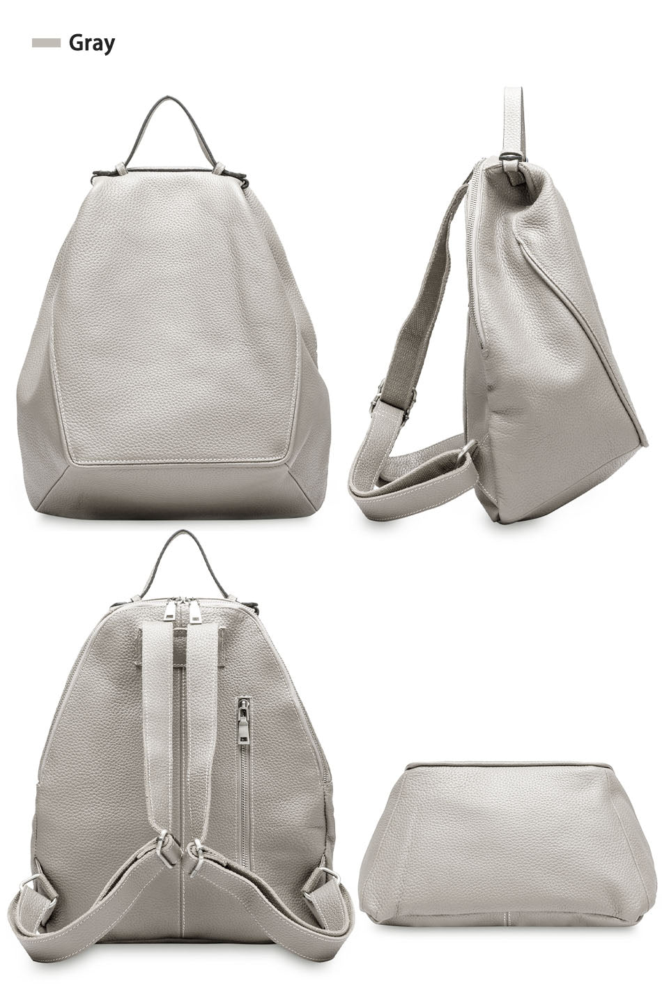Compact Genuine Leather Backpack