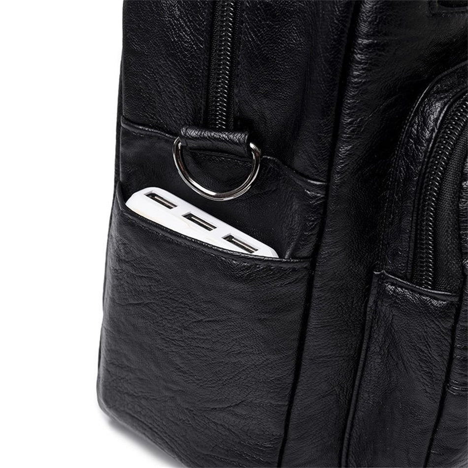 PU Leather Backpack with Refined Detail