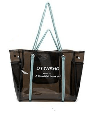 PVC Shoulder Bag with Round Detail