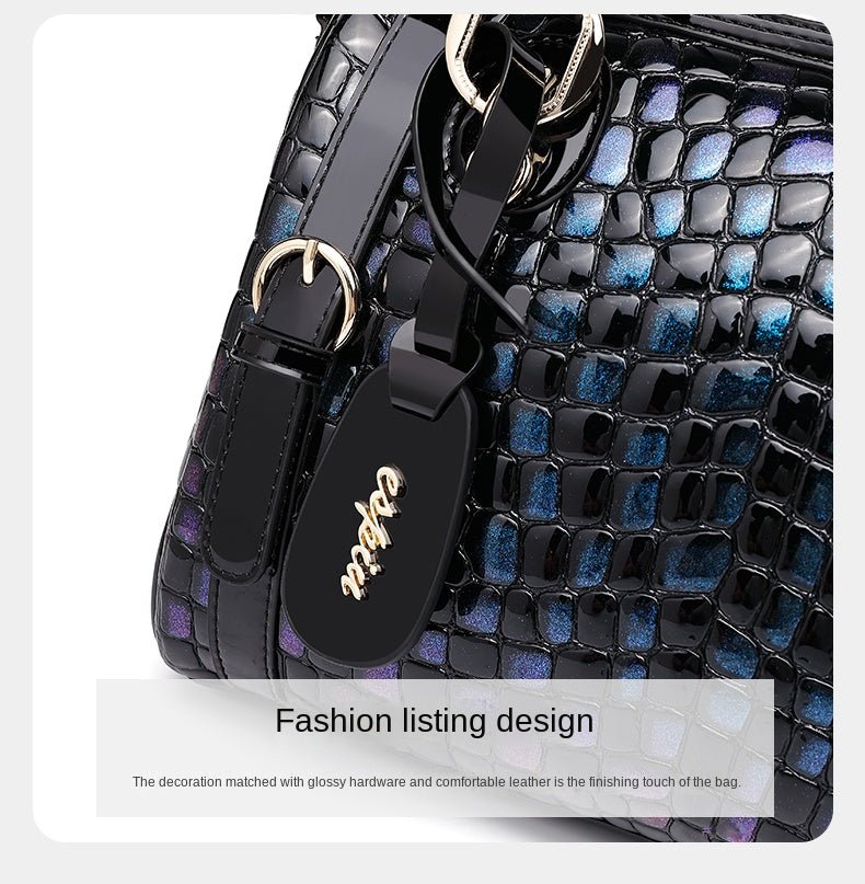 Genuine Leather Tote Bag with Weekend Detail