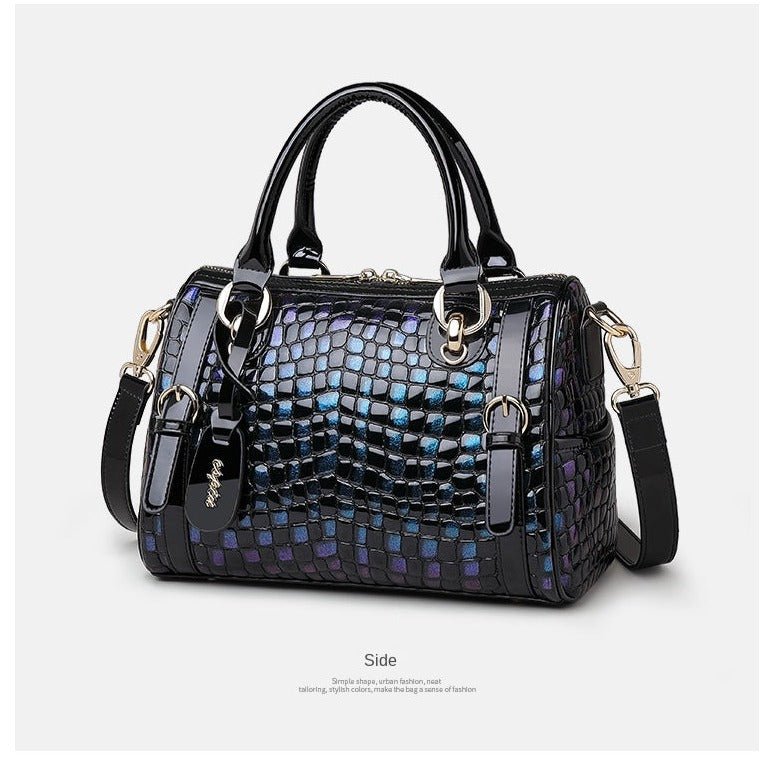 Genuine Leather Tote Bag with Weekend Detail