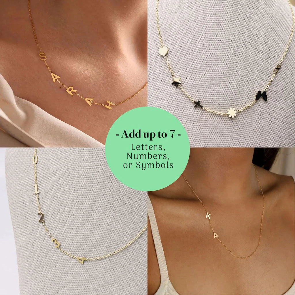 Signature Side Initial Necklace - Personalized