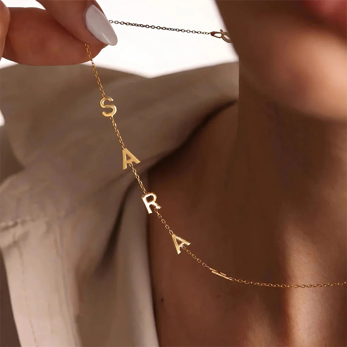 Signature Side Initial Necklace - Personalized