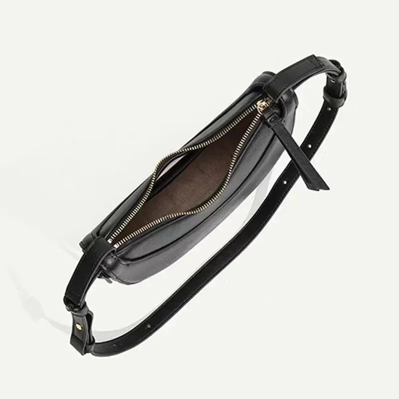 Sculpted Genuine Leather Hobo Bag