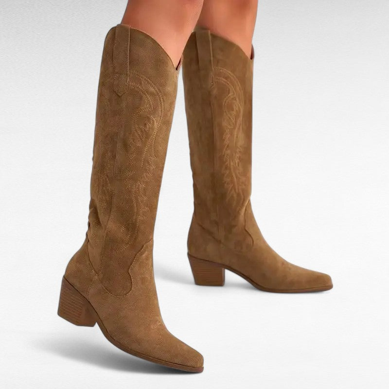 Timeless Fenella Heeled Suede Western Boots