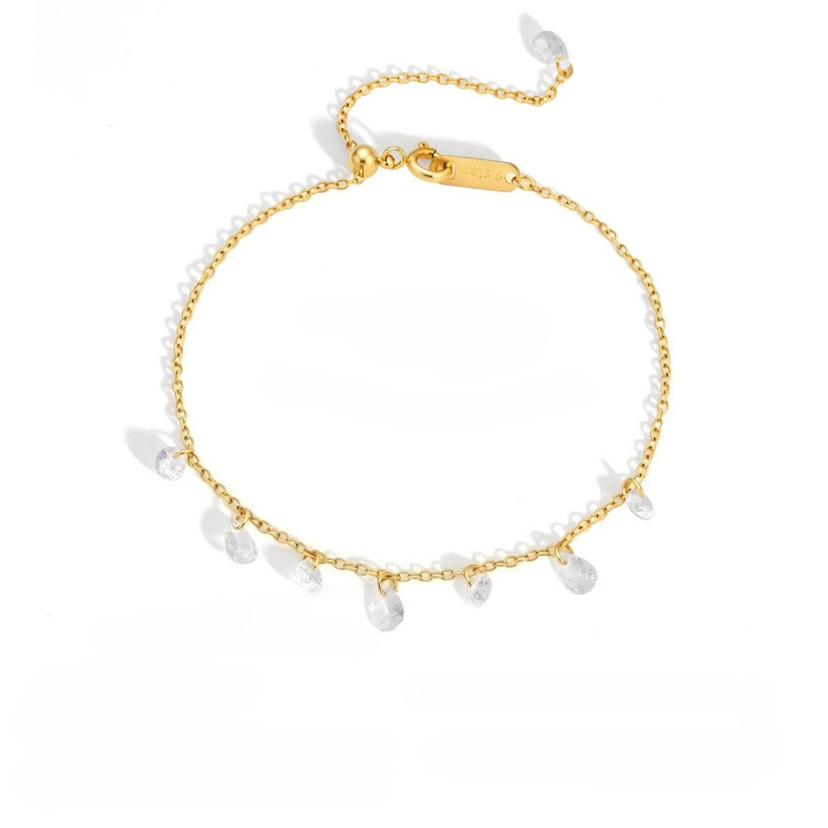 Stainless Steel Bracelet with Droplet Detail
