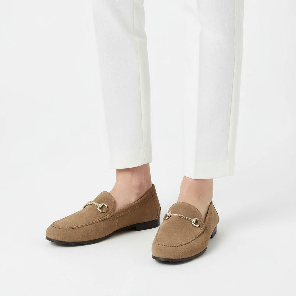 Essential Suede Loafers with Metal Hardware