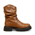 Modern Smooth Leather Booties with Chunky Sole
