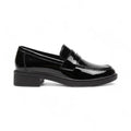 Sleek Fiorella Black Patent Leather Loafers with Glossy Finish