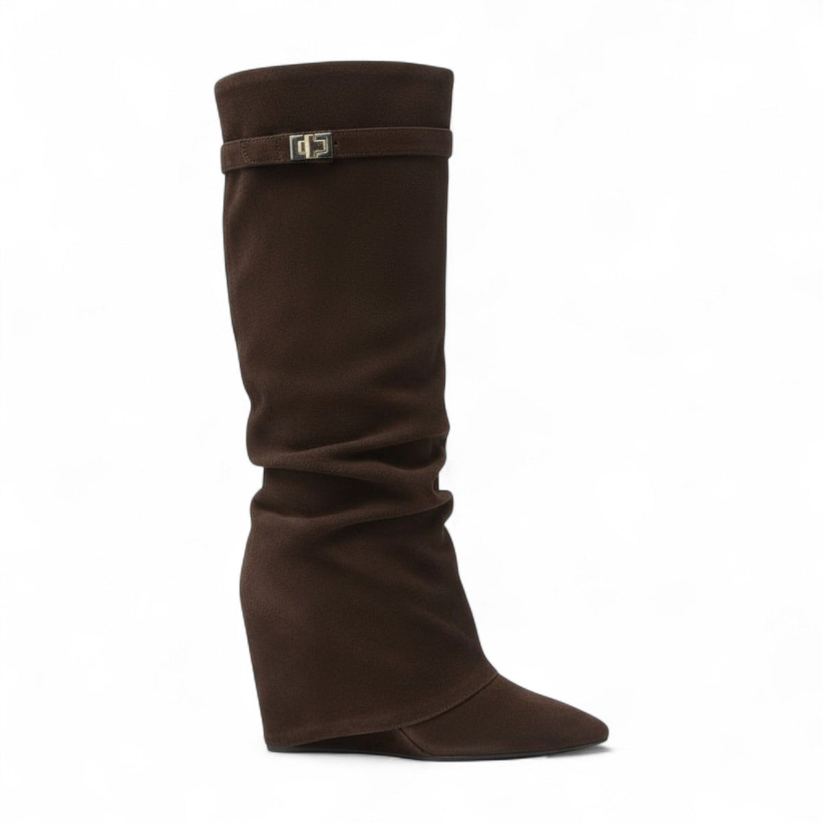 Effortless Ruched Slouch Suede Boots