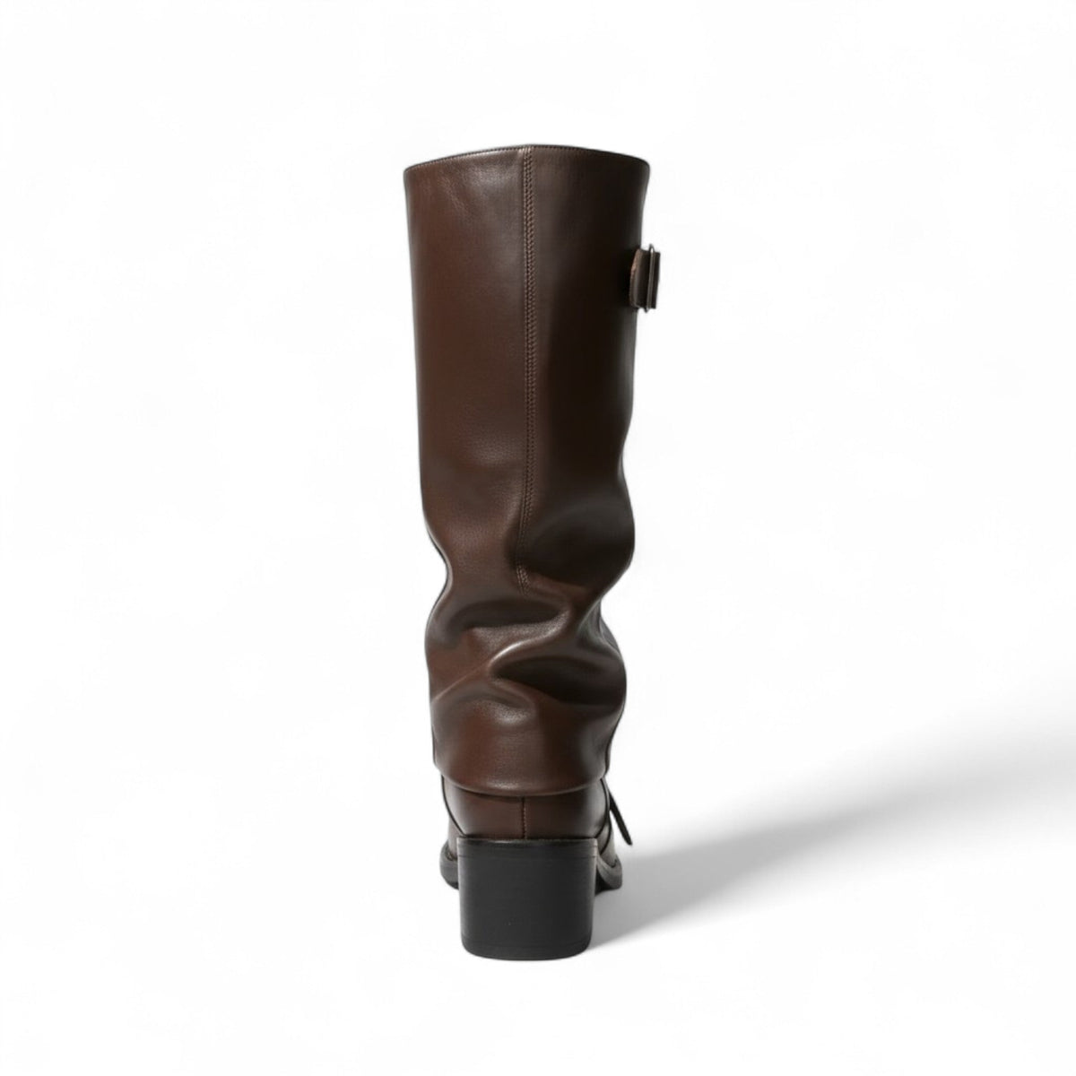 Effortless Slouch Riding Boots with Buckle Detail