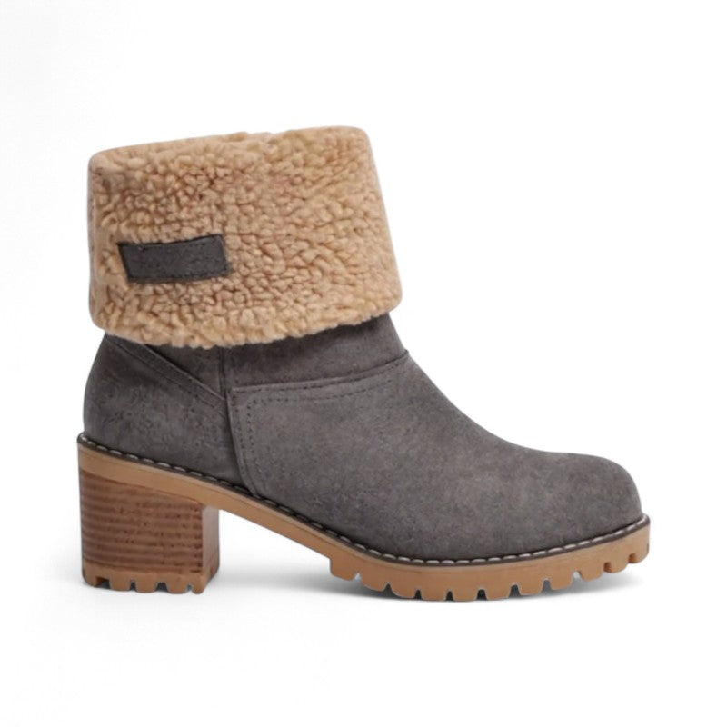 Effortless Round-Toe Shearling-Lined Booties