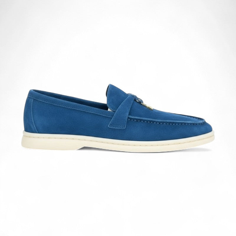 Essential Flat Suede Loafers with Metal Hardware