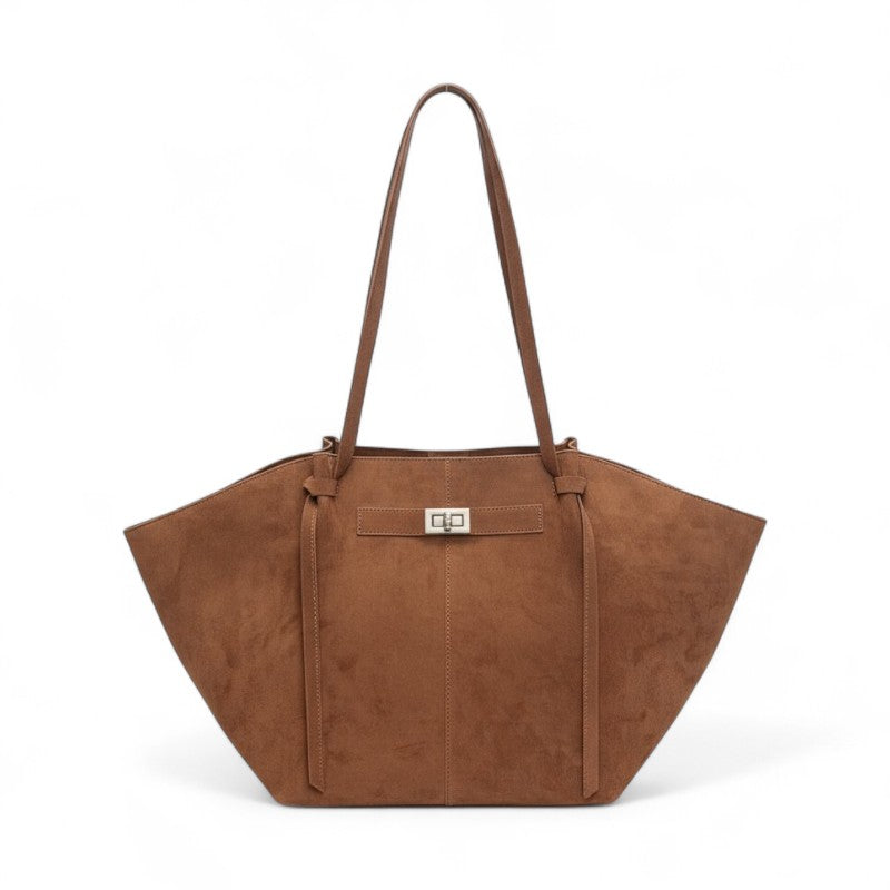 Refined Structured Suede Shoulder Bag