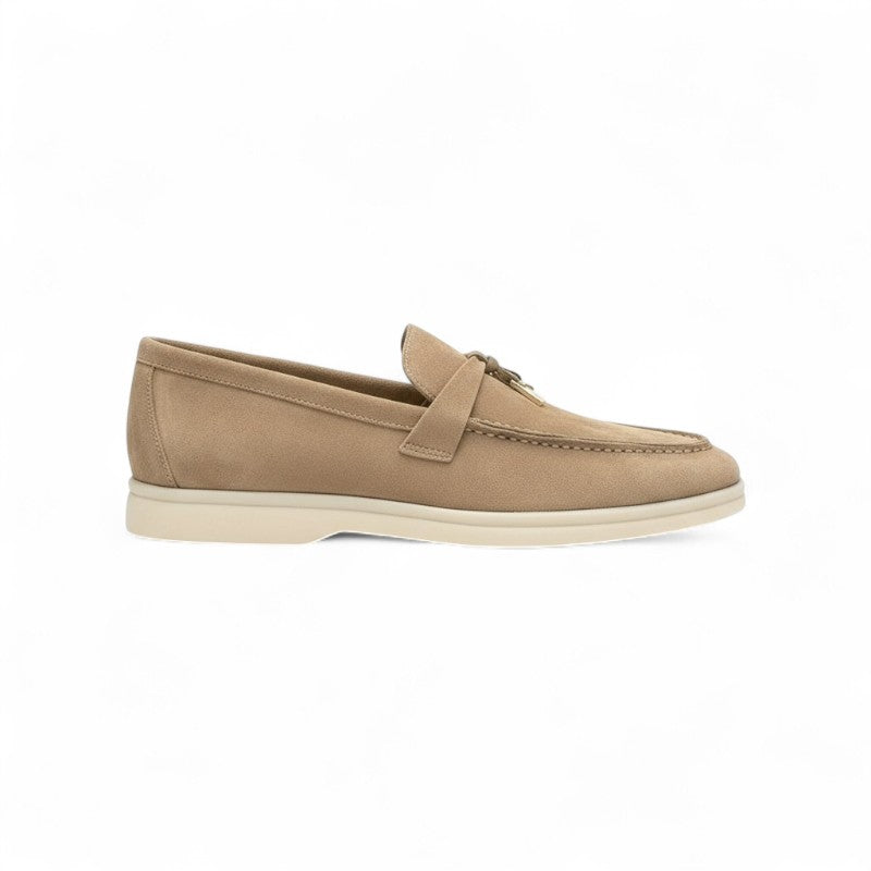 Essential Flat Suede Loafers with Metal Hardware