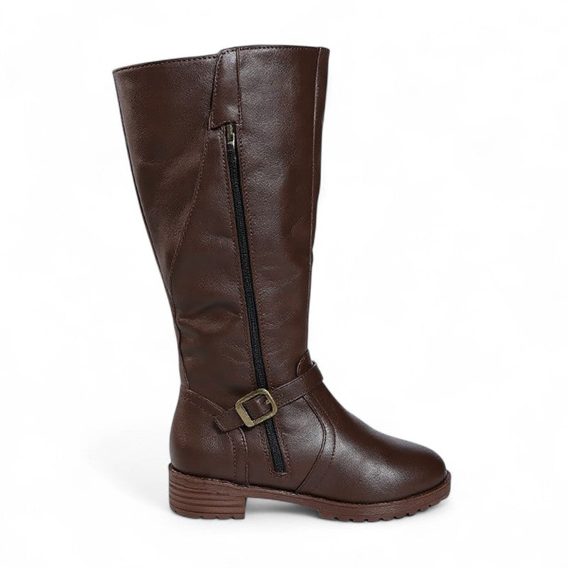 Statement Corvina Riding Boots with Metal Buckle