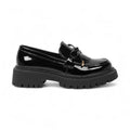 Sleek Black Patent Loafers with Knot Detail
