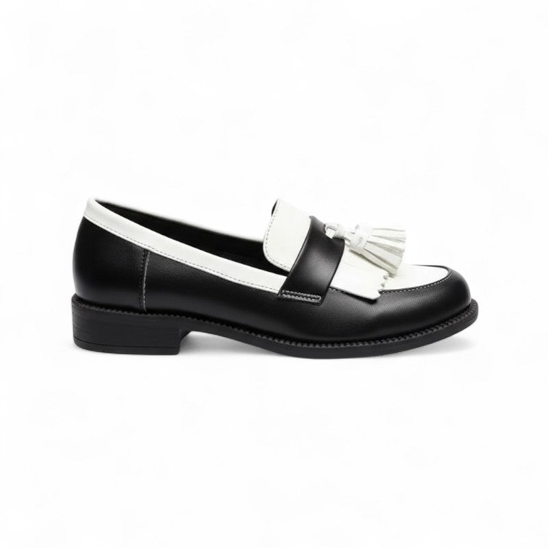 Polished Two-Tone Loafers with Heel