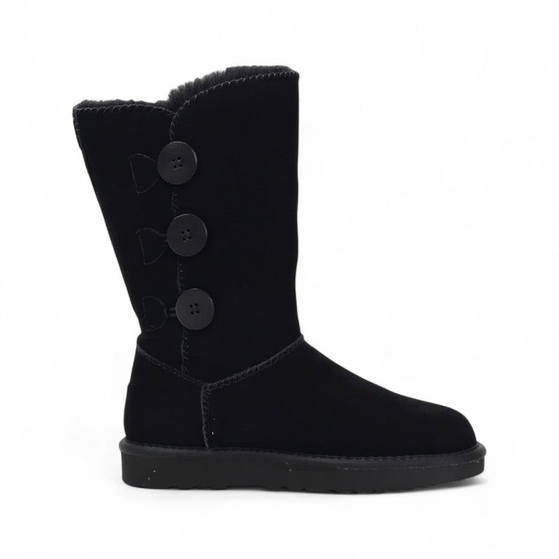 Polished Odette Shearling-Lined Mid-Calf Leather Boots
