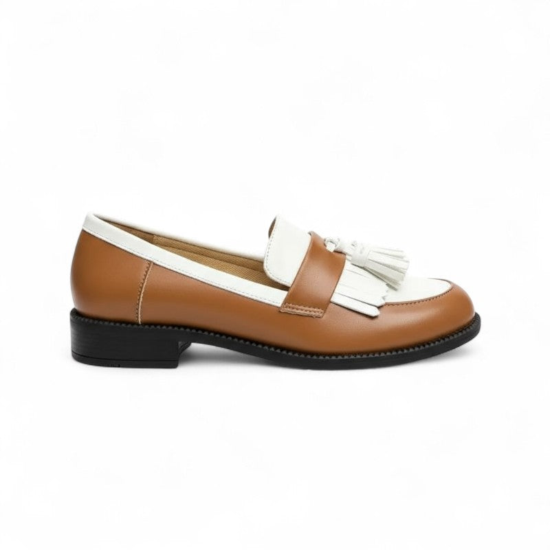 Polished Two-Tone Loafers with Heel