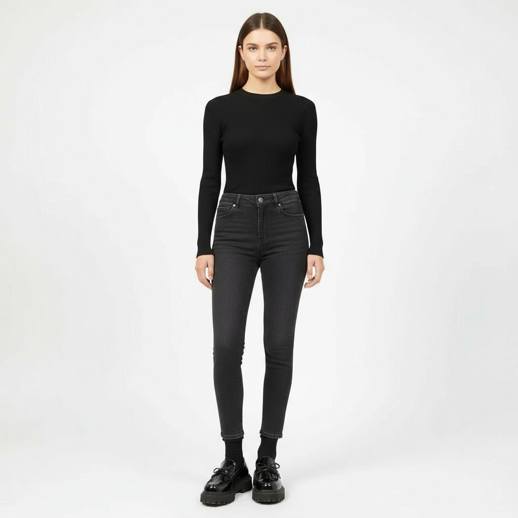 Sleek Black Patent Loafers with Knot Detail