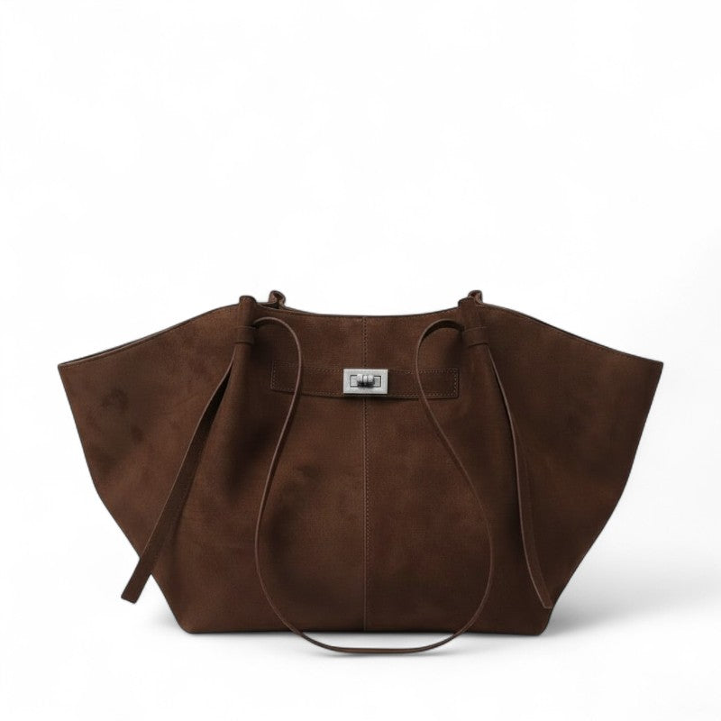 Refined Structured Suede Shoulder Bag