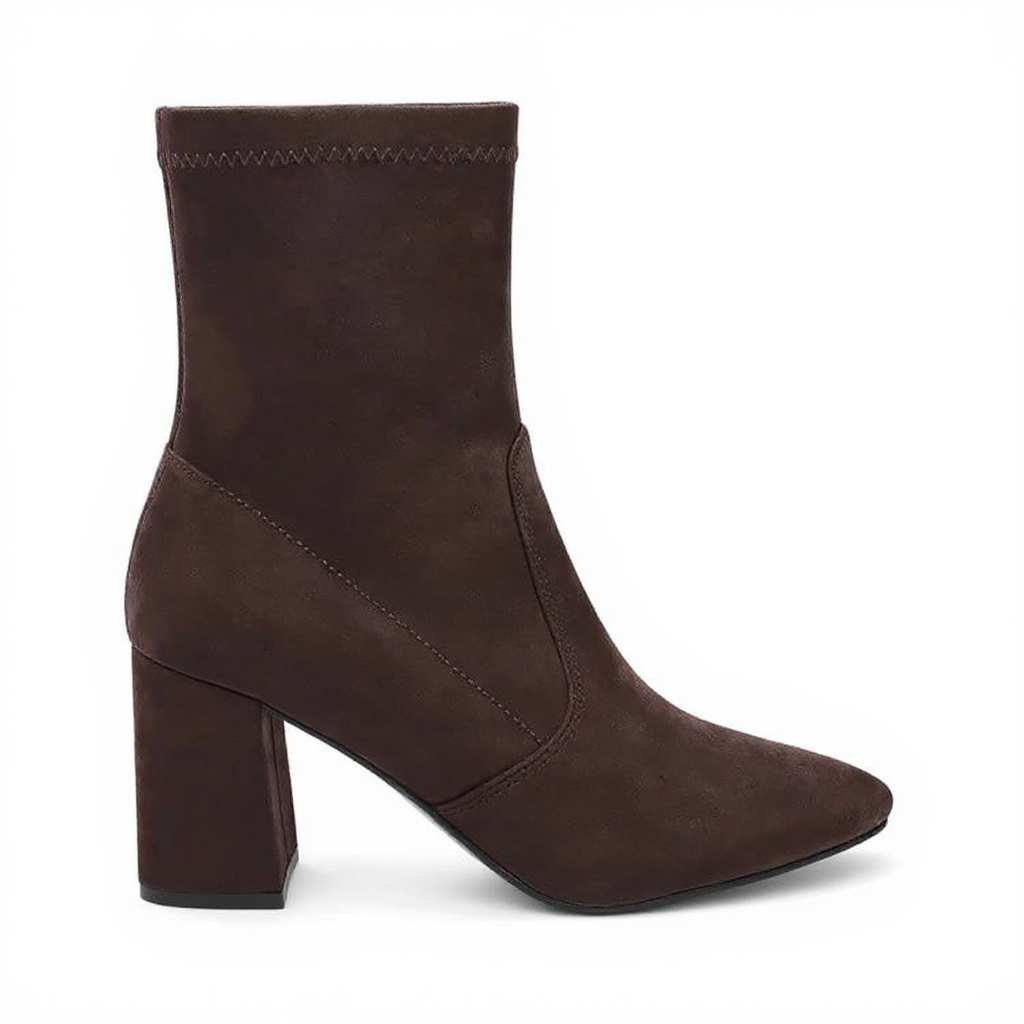 Refined Suede Booties with Slender Heel