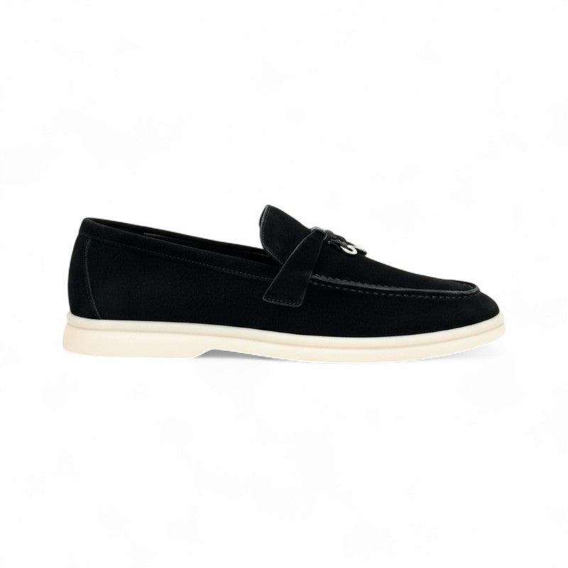 Essential Flat Suede Loafers with Metal Hardware