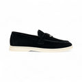 Essential Flat Suede Loafers with Metal Hardware