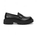 Understated Black Wedge Loafers