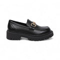 Signature Matte Wedge Loafers with Gold Chain