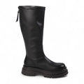 City-Ready Platform Riding Boots with Back Zip