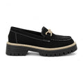 Signature Chunky Loafers with Gold Chain and Contrast Stitching