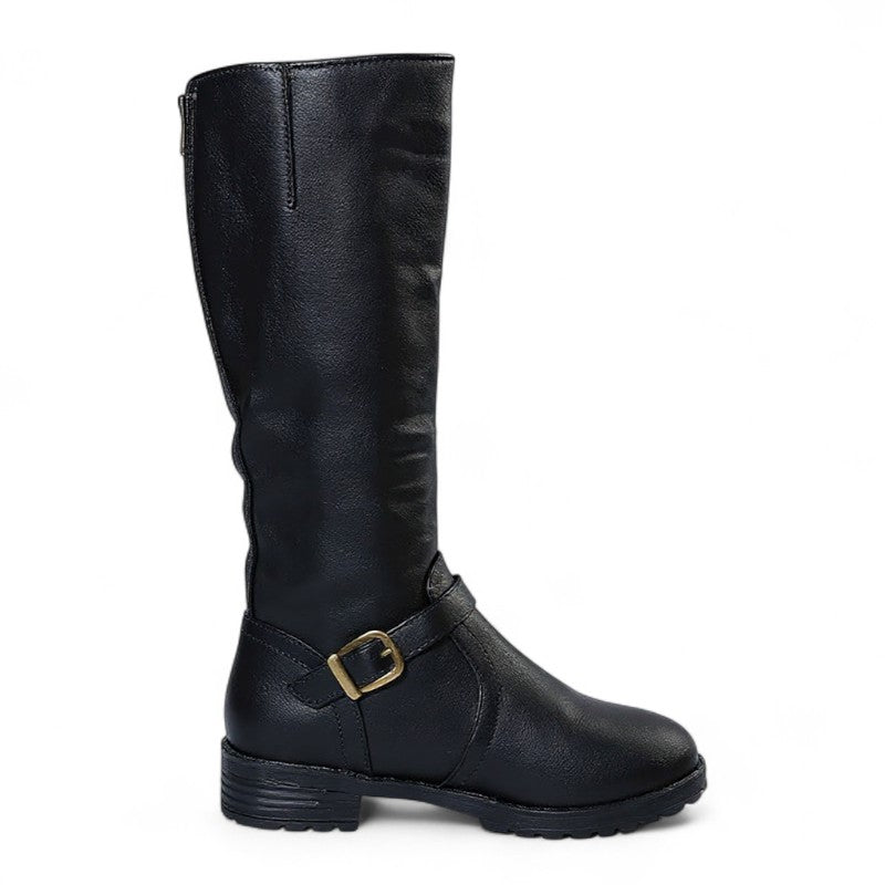 Statement Corvina Riding Boots with Metal Buckle
