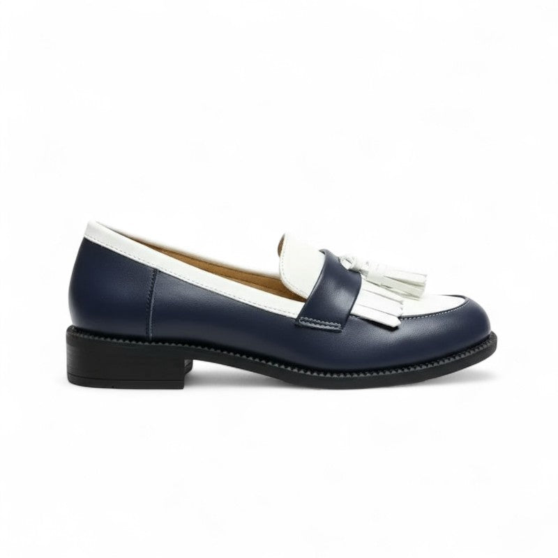 Polished Two-Tone Loafers with Heel