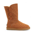 Polished Odette Shearling-Lined Mid-Calf Leather Boots