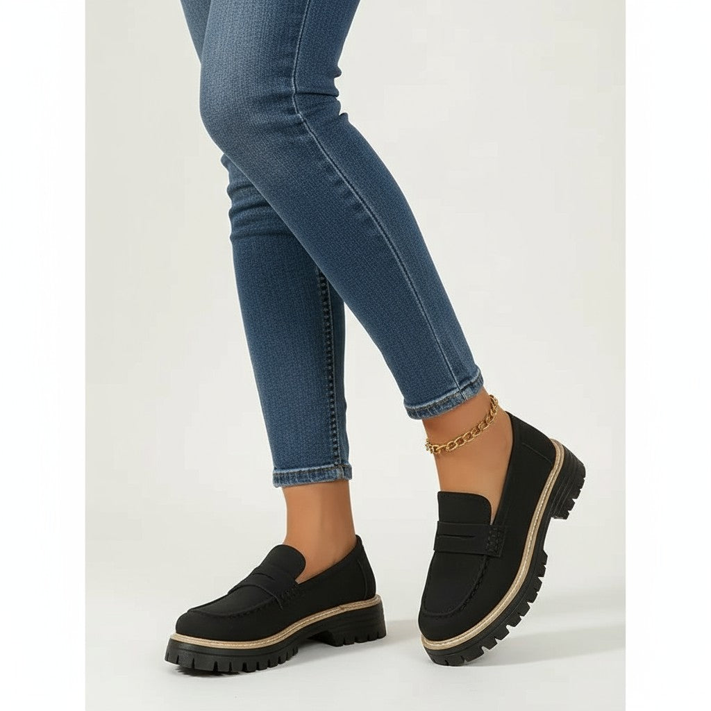 The Everyday Yolette Suede Loafers with Two-Tone Finish