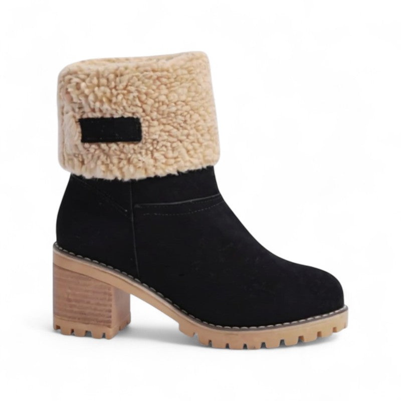 Effortless Round-Toe Shearling-Lined Booties