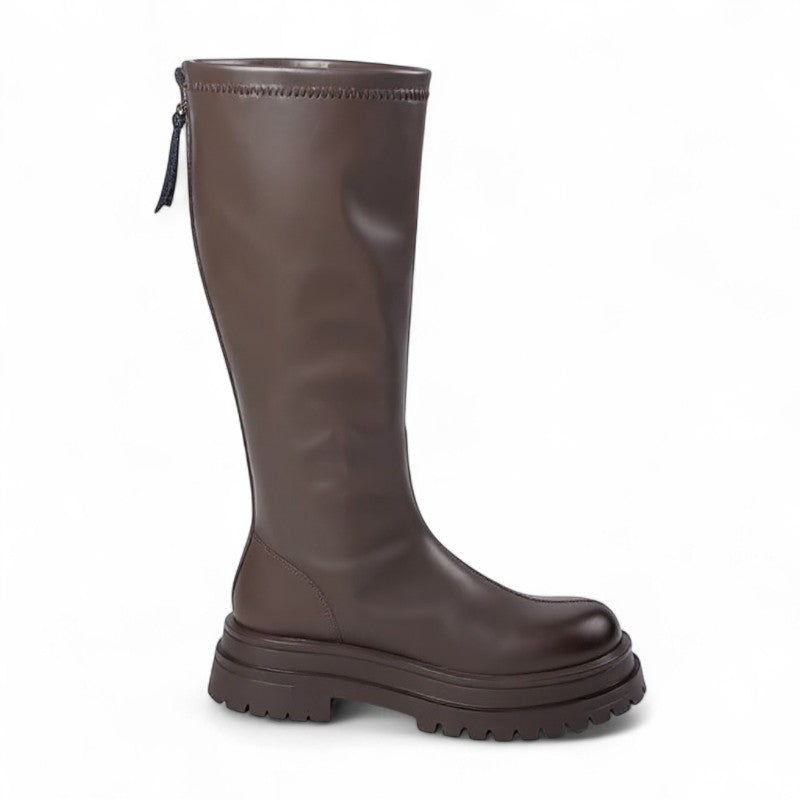 City-Ready Platform Riding Boots with Back Zip