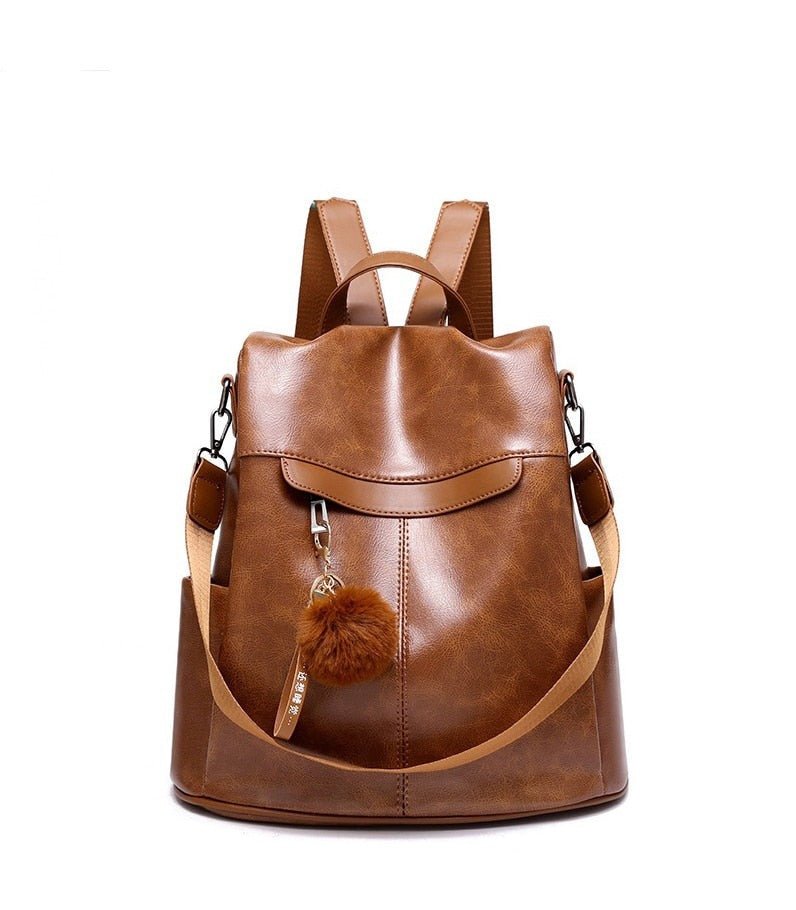 PU Leather Backpack with Essential Detail